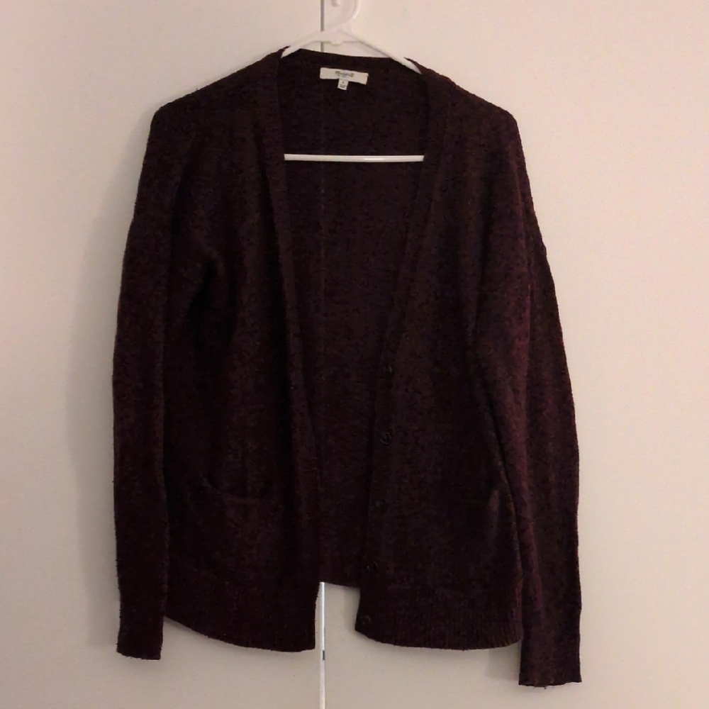 Madewell Deep Burgundy Cardigan Sweater - Picture 2 of 6